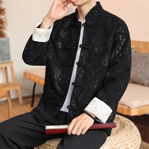秋冬风盘扣复古灯芯绒休闲夹克外套唐装新中式潮 H337/P110图片