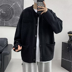 复古开衫毛衣男秋冬季纯色针织衫上衣潮牌宽松休闲MY121-P53，男装针织衫/毛衣，星座1109-3