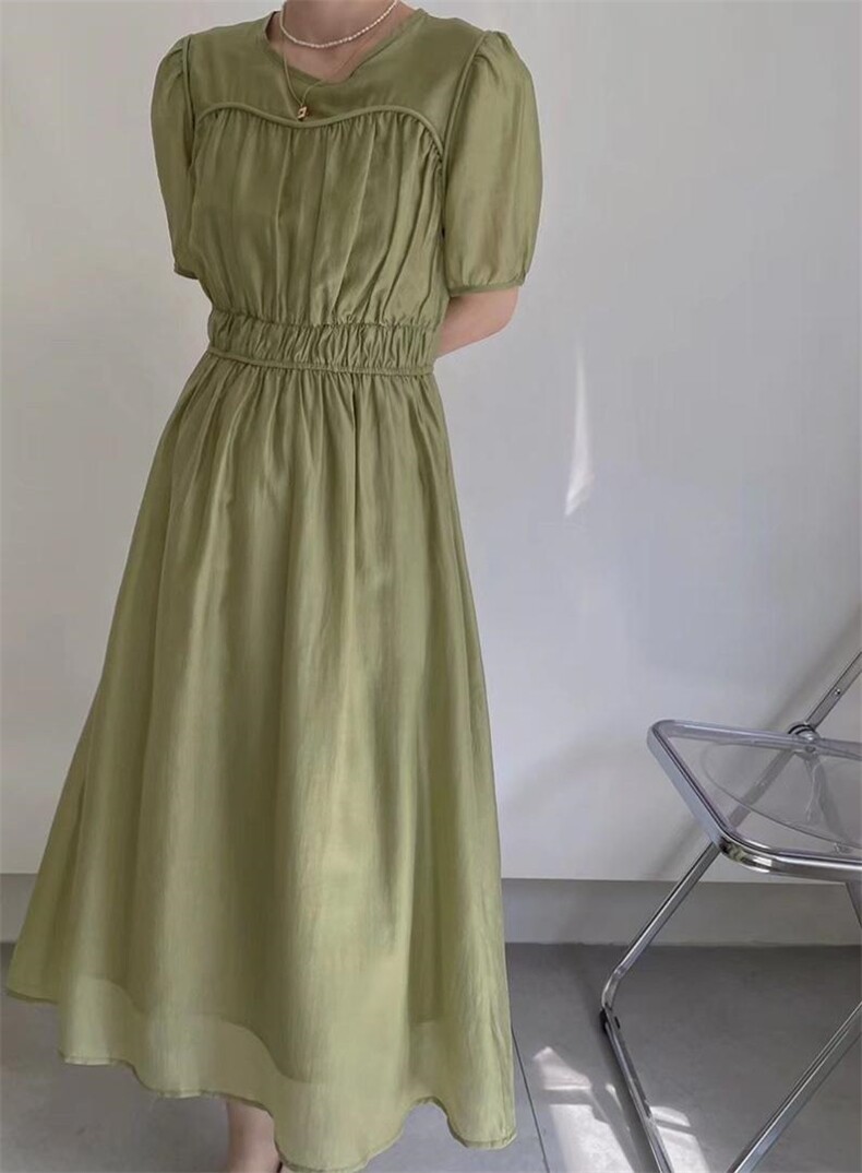 韩系温柔连衣裙，女装连衣裙，土布鱼