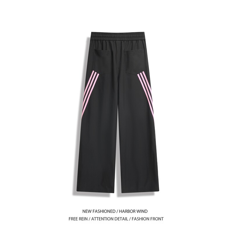 夏季新款美式运动条纹设计宽松休闲冰丝裤B315-K25643-特p35控68,男装休闲裤,电商B315