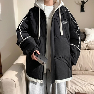 棉衣男冬季港风宽松假两件连帽休闲学生棉服MD8888-P90(抖音勿上图片