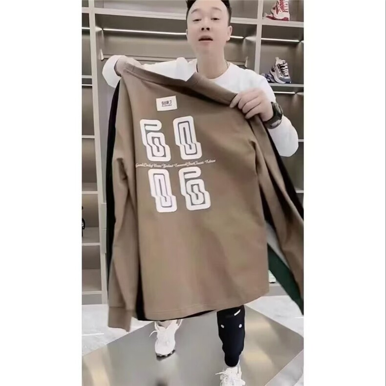 美式卫衣男士高街宽松潮流圆领长袖上衣潮牌hiphop秋冬季外套百搭,男装衬衫,星座506A
