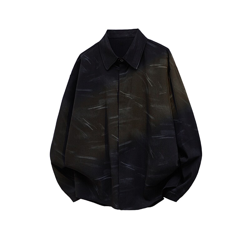 男士夏季冰丝透气速干透气长袖衬衫美式宽松扎染双门禁西装衬衫，男装西服套装，电商B319