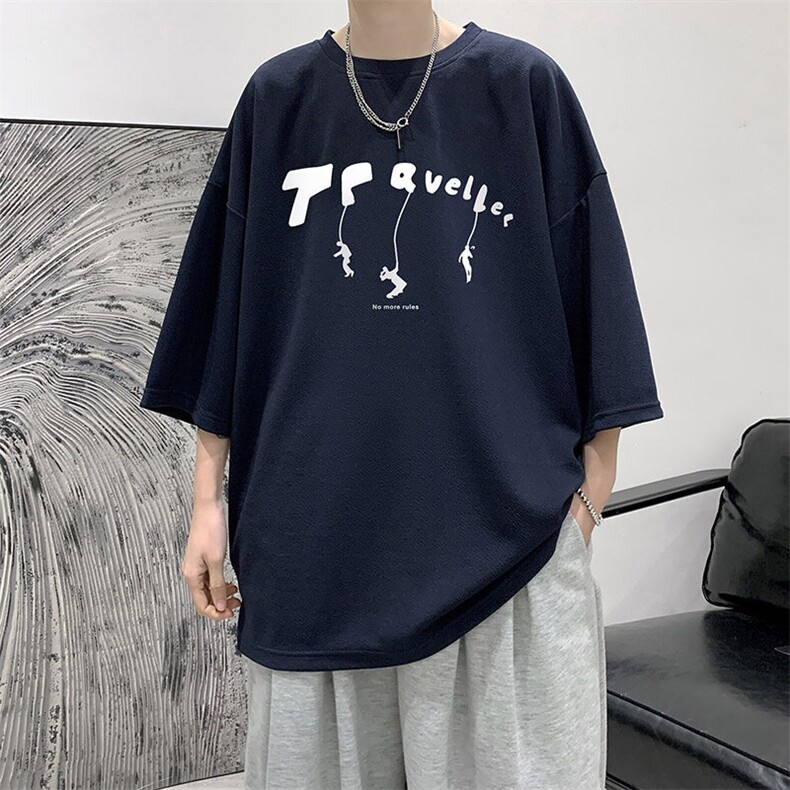 冰丝七分袖t恤男大码五分袖男短袖男中袖Q11449-P30,男装T恤,电商A040