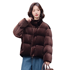 立领短款面包服羽绒服女2025冬季新款小个子加厚保暖巨好看外套，女装羽绒服，靓衣阁