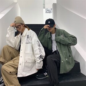 1702-S608-加厚单88男装情侣新款港风外套夹克款m,图片