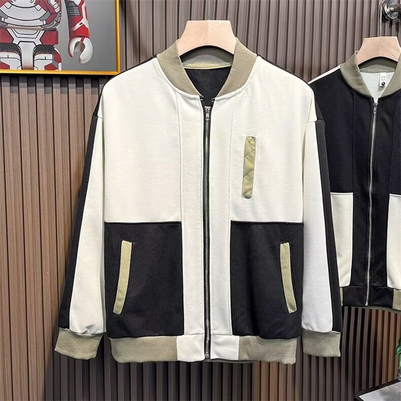 秋季新款男士棒球服拼接时尚夹克潮流宽松百搭情侣款美式外套,男装夹克,星座1013