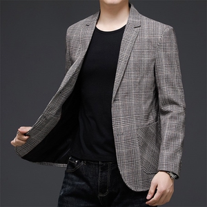 秋季新款西装男西服简约外套西服商务休闲小西装单西图片