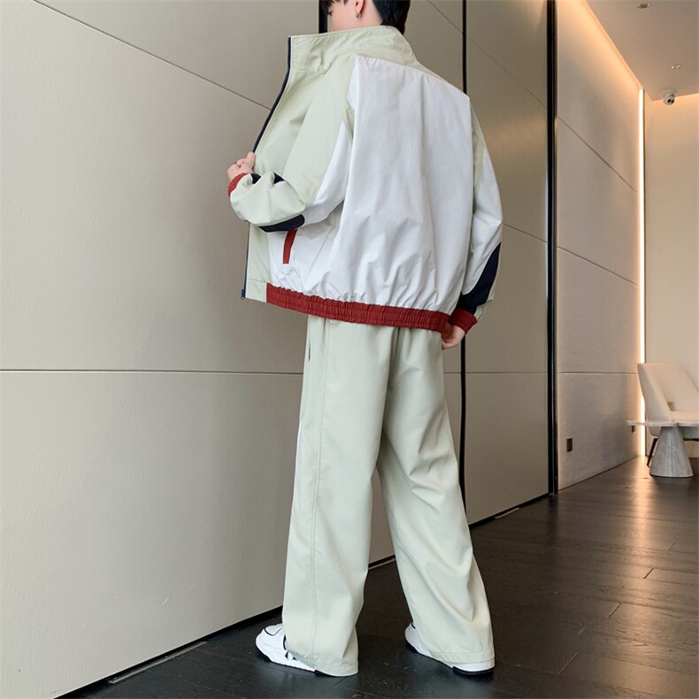 春秋季冲锋外套男款夹克男装中学生潮流拼接套装TZ0571-P113,男装休闲套装,星座308B-2