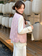 2026春季新款新中式g风提花刺绣设计感百搭无袖马甲，女装马甲，超帛