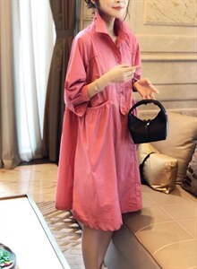 新款欧范洋气大口袋设计百搭连衣裙,女装连衣裙,L·H·X