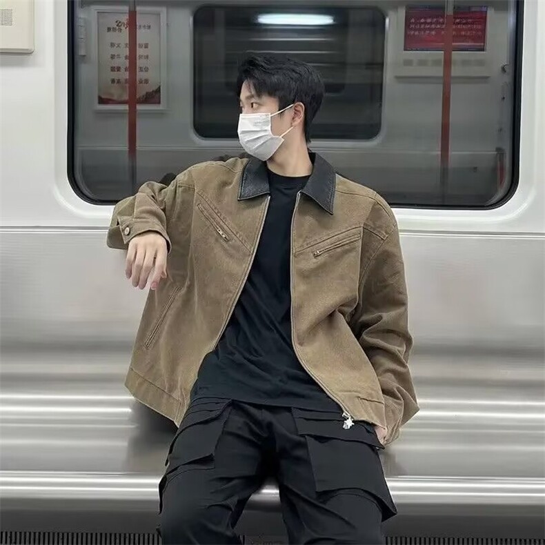 JY123-P66 痞帅外套男高街潮牌港风原宿风韩版潮流宽松夹克 网图图片