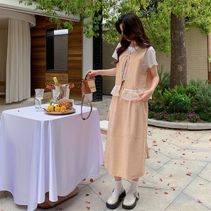 蕾丝拼接马甲半身裙两件套女2025夏季新款高级感独特绝美减龄套装图片