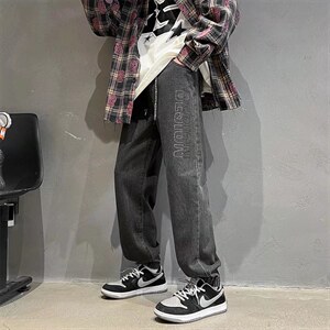 牛仔裤男宽松直束脚裤K7010P39，男装牛仔裤，星座1116-2
