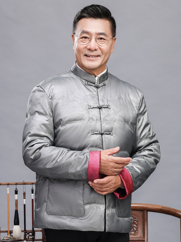 唐装90绒羽绒服男复古盘扣风羽绒服外套中式唐装TR2815-P190,男装羽绒服,星座1105-3