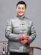 唐装90绒羽绒服男复古盘扣风羽绒服外套中式唐装TR2815-P190，男装羽绒服，星座1105-3