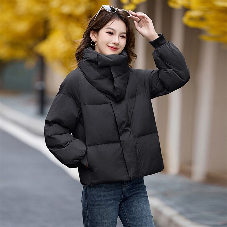 羽绒棉棉服女2024年冬季新款女装时尚休闲韩版连帽立领加厚棉服,女装棉衣/棉服,时尚俏佳人