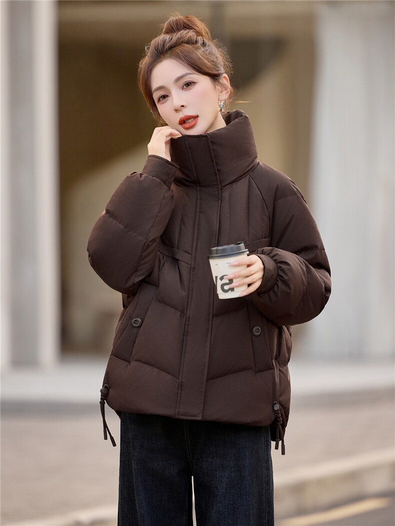 常规立领白鸭绒羽绒服女2025冬季新款休闲宽松百搭加厚保暖,女装羽绒服,余墨