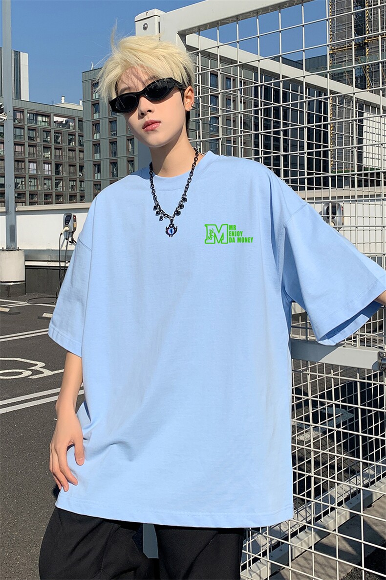 已注册版权抖音直播短袖T260克TB5132批28纯棉220克T5132P22控38,男装T恤,电商C408(原B339-1)