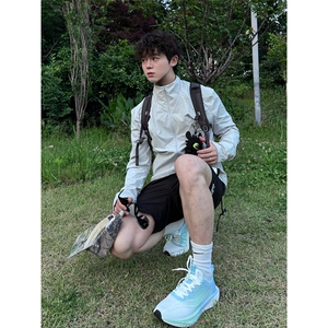 春夏款高品质冰感速干防晒服休闲户外运动外套透气弹力机能风夹克图片