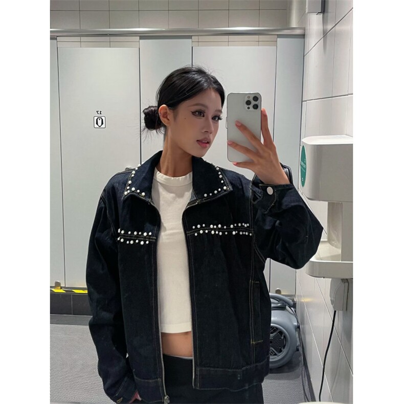 钉珠设计水洗竹节纹牛仔夹克慵懒潮流新款时尚原宿流行JK4509，男装夹克，星座516A