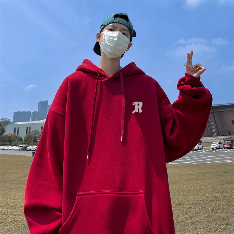抖音得物供货可提供视频秋冬重磅美式宽松连帽卫衣DL2318,男装卫衣,电商A486