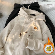 W2271连帽加绒卫衣男潮牌小众设计情侣装秋冬外套2024新款，女装短外套，电商C306-1