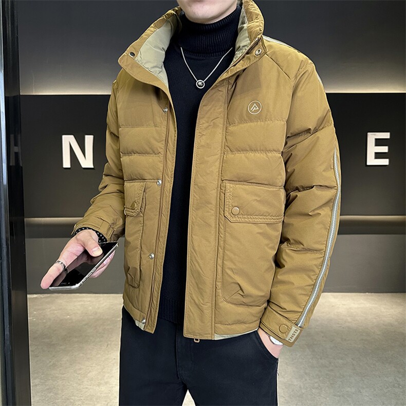 2024青年立领工装多袋夹克男冬季羽绒棉服潮牌新款袄子Y9810P160,男装夹克,星座914