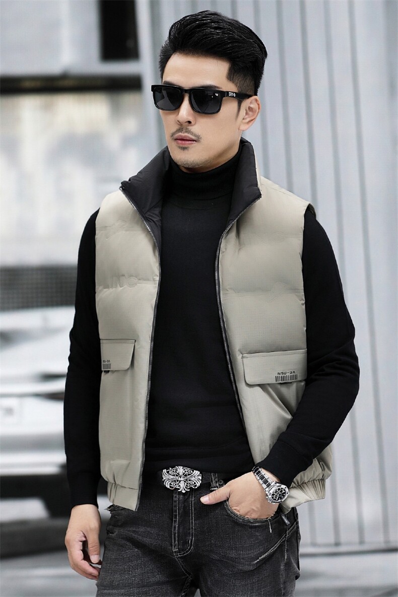 B2215钱塘2020-3时尚休闲厚款百搭新款冬季中年男士羽绒马甲P155,男装羽绒服,钱塘207-3