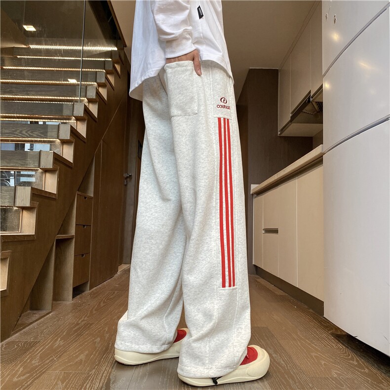 INS春季新款潮流三条杠条纹美式宽松休闲卫裤B315-K158-特p40控78,男装休闲裤,电商B315