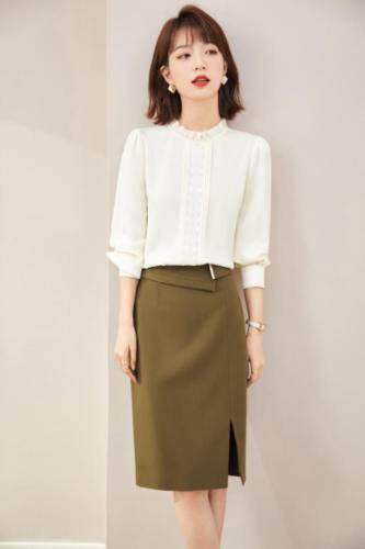 2021秋季新品韩版木耳领气质上衣，其它，秋子丰色(3F)