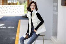 小香风羽绒马甲 90白鸭绒，女装马甲，衣佳佰分