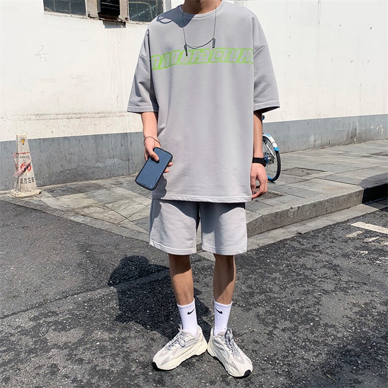 嘻哈套装潮牌潮流ins港风短袖短裤套装T2016-K1333-P63,男装休闲套装,电商A456（原C415）