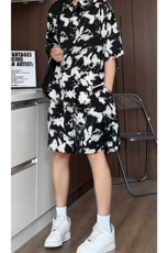 1泼墨扎染短裤男短袖衬衫男套装男M-5XL大码TZ78715P50控98模特图，男装牛仔裤，星座226-2