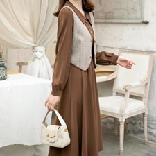 【秋季新款】两件套连衣裙马甲衬衫裙，女装连衣裙，笑思源