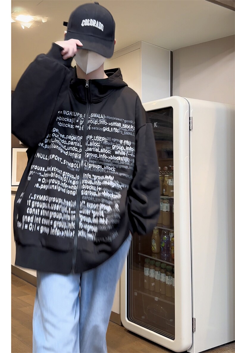 新款潮牌ins风连帽卫衣宽松休闲不臃肿开衫外套HY505TP55控79,男装卫衣,电商A102B