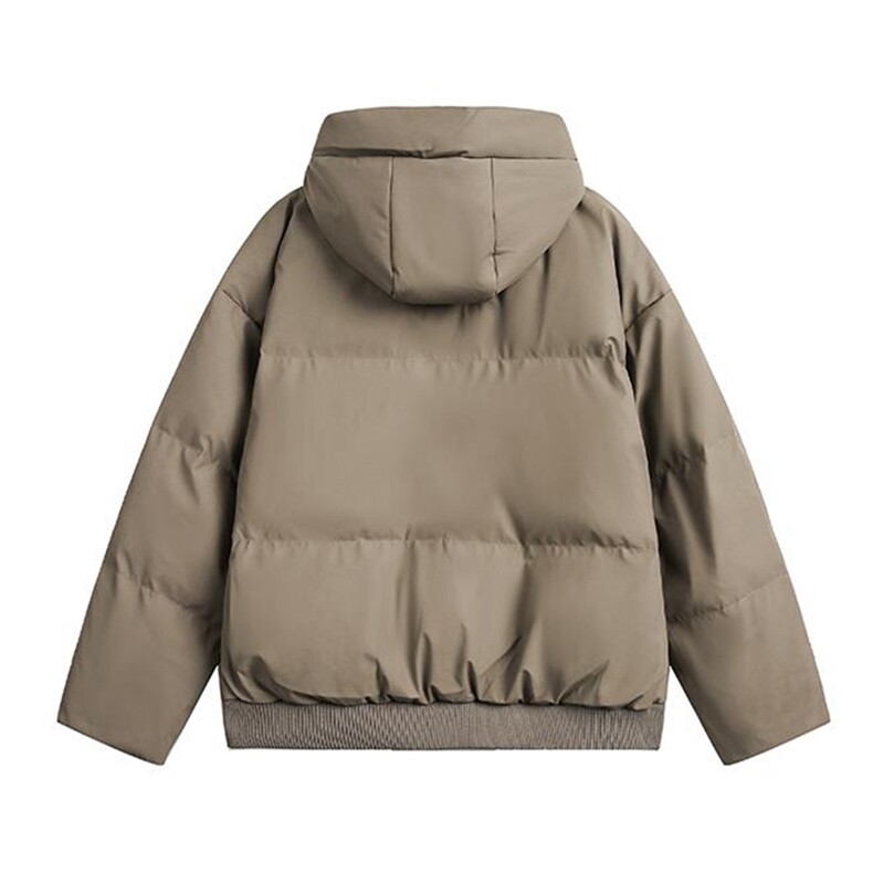 现货5W件冬季三防重磅boxy短款羽绒连帽PU皮棉衣外套防风加厚棉服,男装棉衣,电商A443