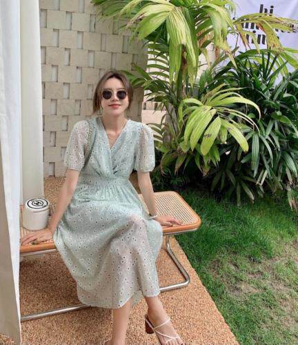 小雏菊雪纺连衣裙，女装连衣裙，晶晶