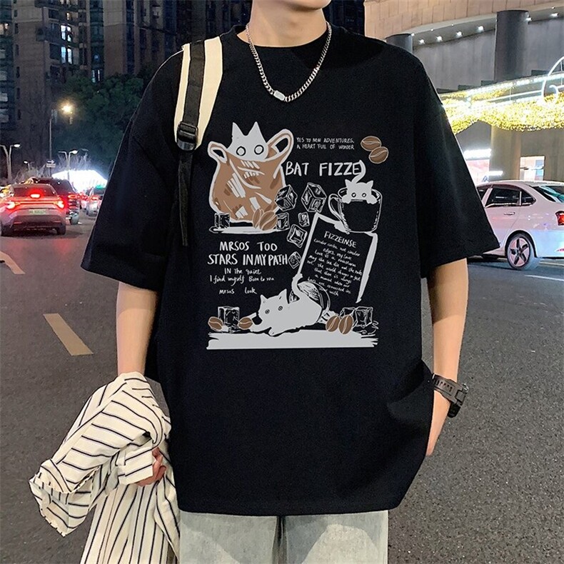 T801港风潮牌高街美式短袖T恤男夏季新款宽松半袖ins重磅纯棉体恤,男装T恤,星座304A-1
