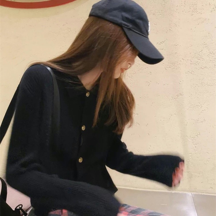 翻领2024年秋季单排扣羊毛时尚气质纯色羊毛衫,女装羊毛衫,德聚羊绒