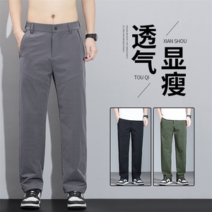 956春夏新款灰色直筒裤休闲男裤夏季薄款宽松户外工装运动长裤子图片