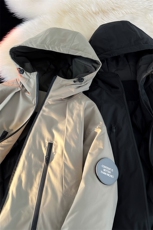 防水纹章双拉链连帽棉服男登山加棉加厚棉衣外套M74-特P105控168，男装棉衣，电商A001