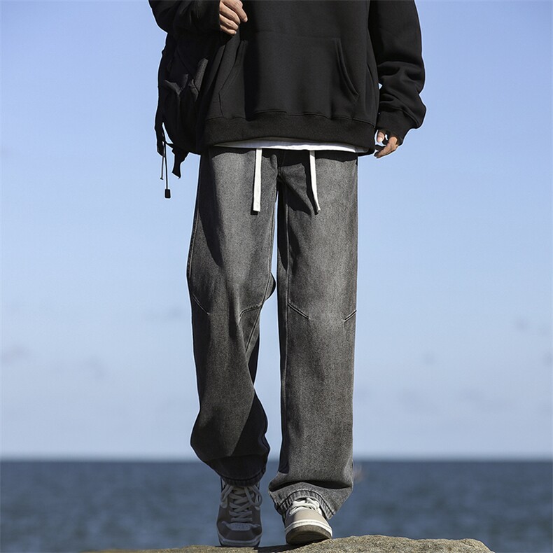 潮流牛仔裤宽松直筒高街美式男款KZ517P50,男装牛仔裤,电商D325