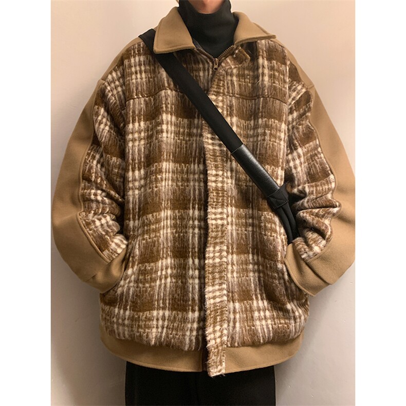 痞帅棉衣毛呢外套加厚夹克棉袄港风棉服日系1016-1 W87 P128 K158图片