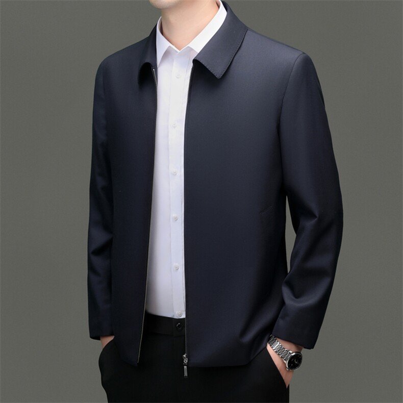 XL-N82207秋冬新款男士夹克翻领商务休闲领导服男装纯色羊毛外套,男装夹克,电商B360