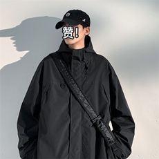 新款港风连帽冲锋衣夹克男潮流宽松休闲外套A238-JK2365-P65，男装夹克，星座717