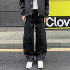 休闲裤男女韩版潮流高街帅气拼接痞子2025秋冬ins长裤K6705-P39，男装休闲裤，星座412-3