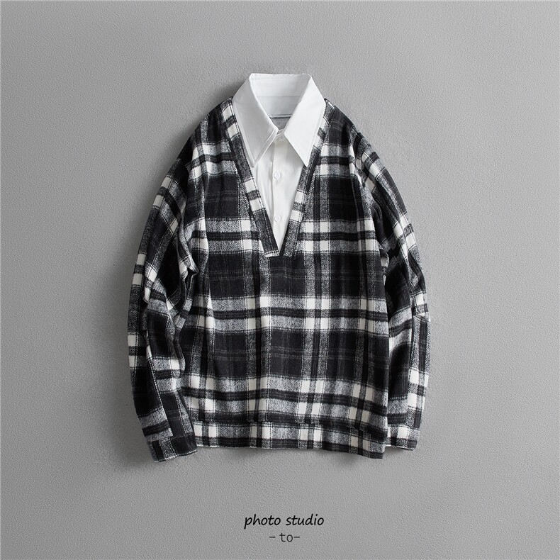 现货WY10076-P60控88秋季新款抖音高品质时尚百搭假两件卫衣,男装卫衣,电商A059
