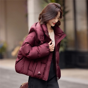 短款羽绒服女冬季2025新款小个子高端品牌时尚宽松白鸭绒连帽外套图片