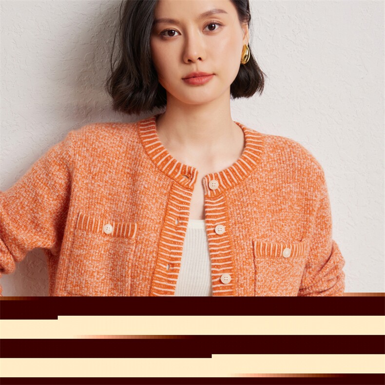 时尚女士花纱羊绒开衫优雅百搭舒适保暖粉色系甜美风格,女装羊绒衫,臻维羊绒